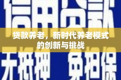 右江贷款养老，新时代养老模式的创新与挑战