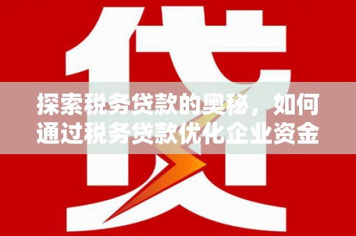 右江探索税务贷款的奥秘，如何通过税务贷款优化企业资金流