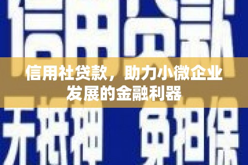 右江信用社贷款，助力小微企业发展的金融利器