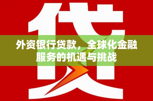 右江外资银行贷款，全球化金融服务的机遇与挑战