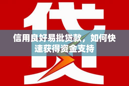 右江信用良好易批贷款，如何快速获得资金支持