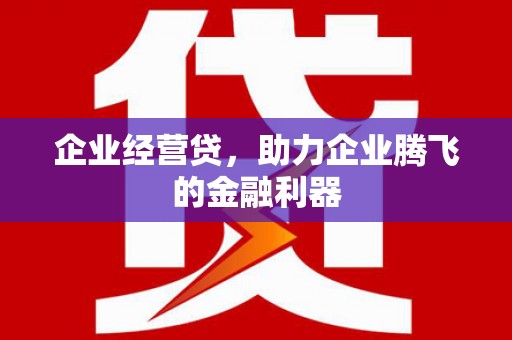 右江企业经营贷，助力企业腾飞的金融利器