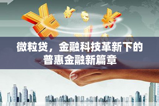 右江微粒贷，金融科技革新下的普惠金融新篇章