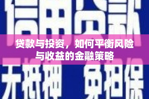 右江贷款与投资，如何平衡风险与收益的金融策略